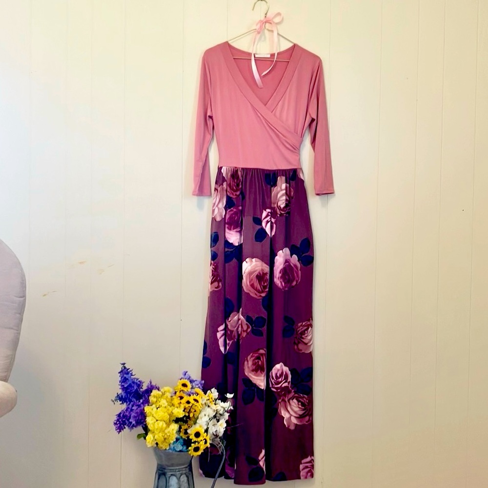 Wrap top maxi dress